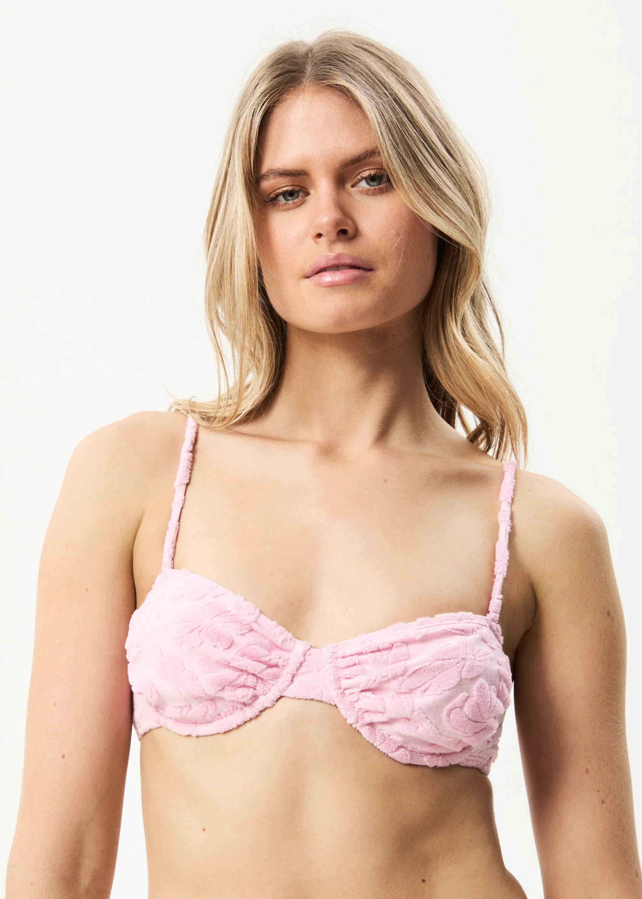 AFENDS Womens Rhye - Terry Bikini Top - Powder Pink - Image 2