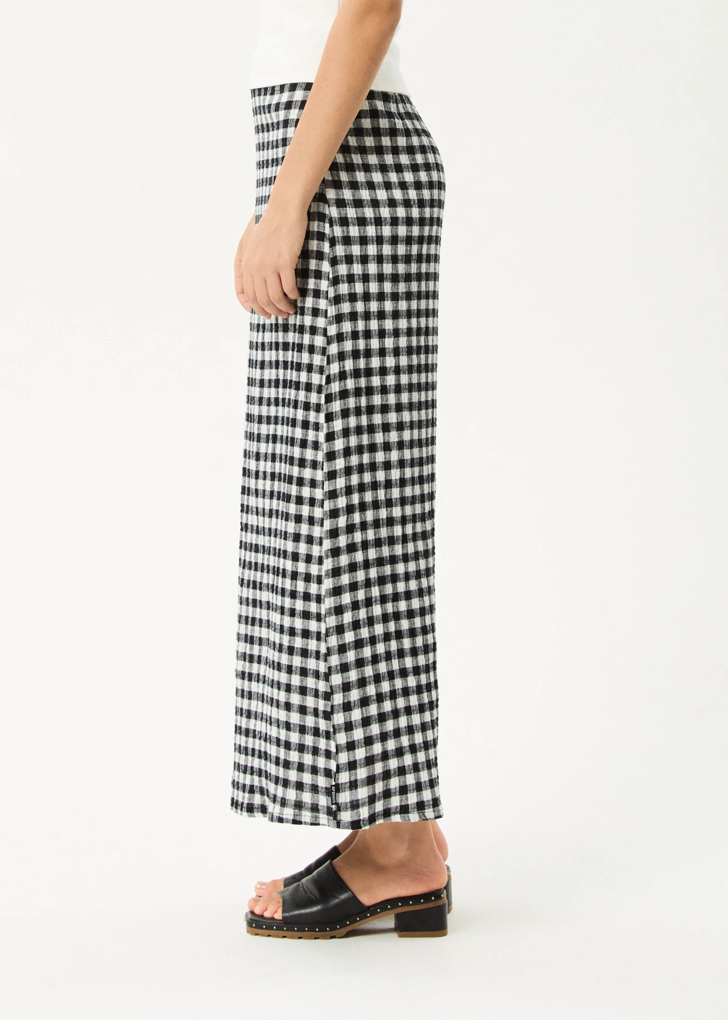 AFENDS Womens Lita - Seersucker Maxi Skirt - Rowan Black / White - Image 5