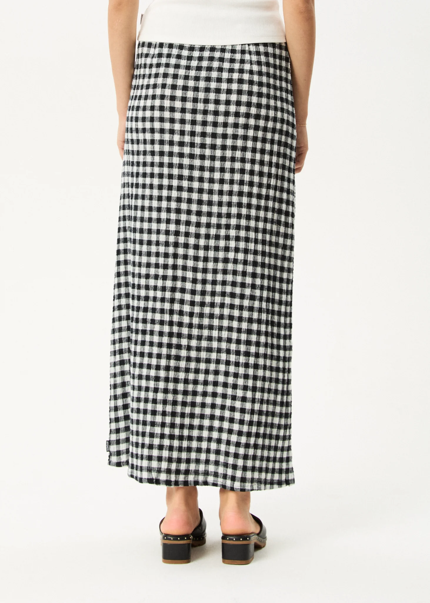 AFENDS Womens Lita - Seersucker Maxi Skirt - Rowan Black / White - Image 6