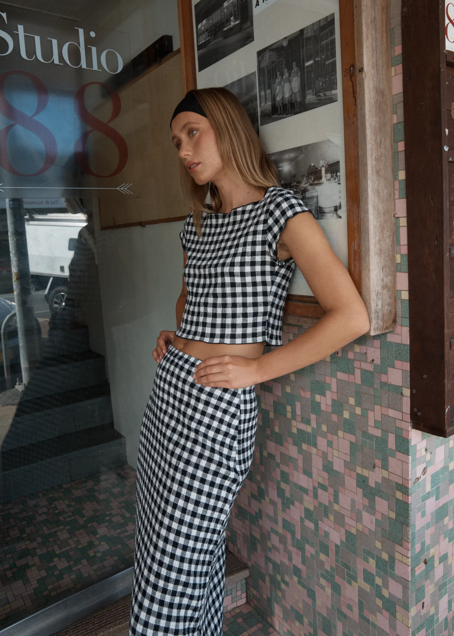 AFENDS Womens Lita - Seersucker Maxi Skirt - Rowan Black / White - Image 7