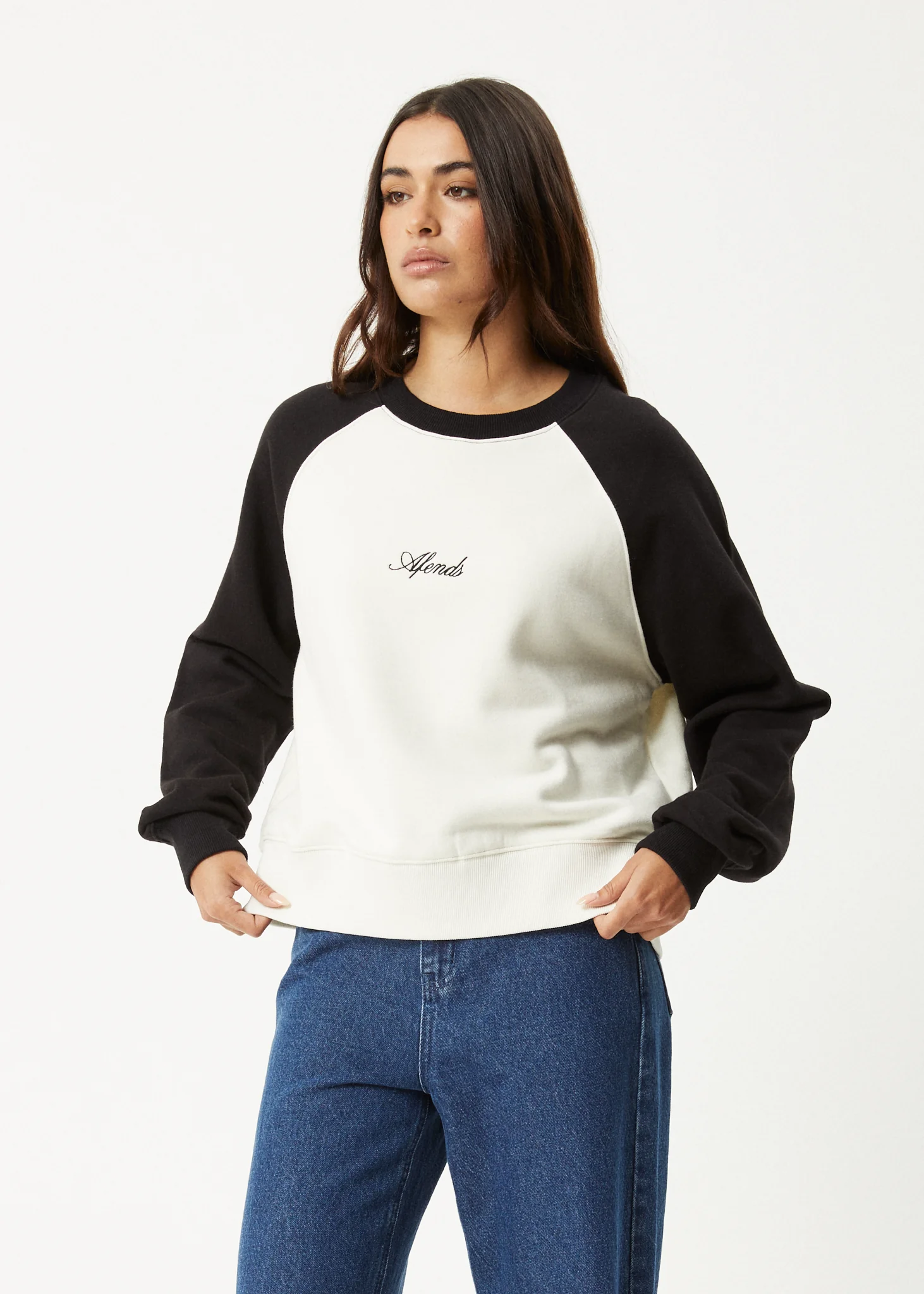 AFENDS Womens Ryan -  Crew Neck Jumper - Black - Image 3