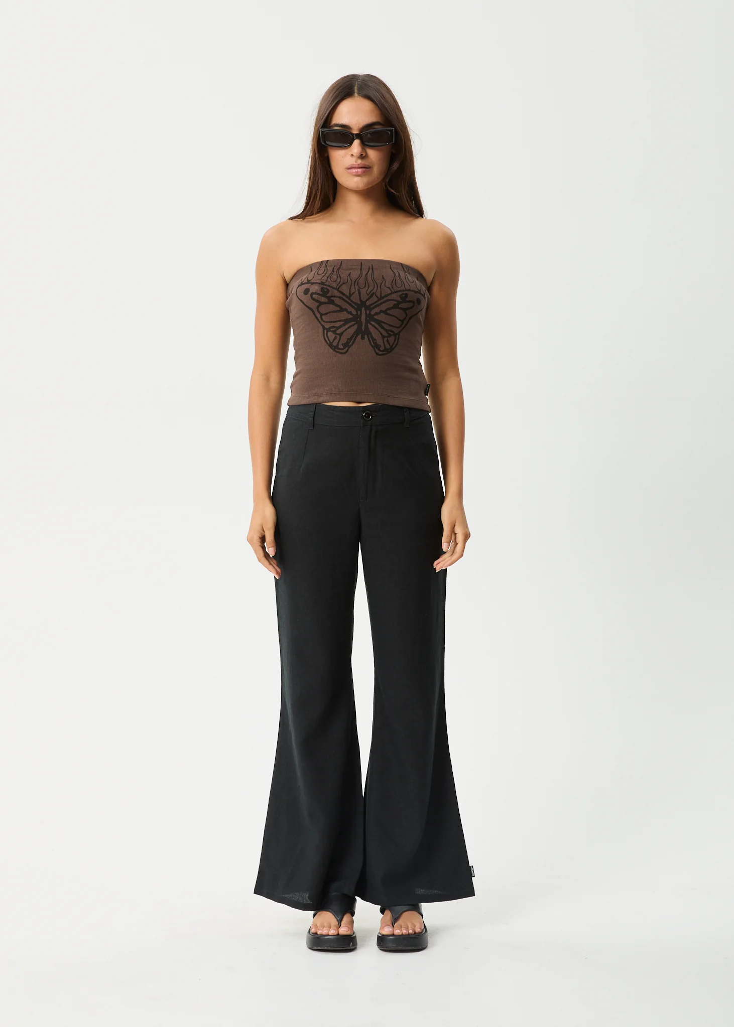 AFENDS Womens Set Fire - Rib Tube Top - Coffee - Image 7