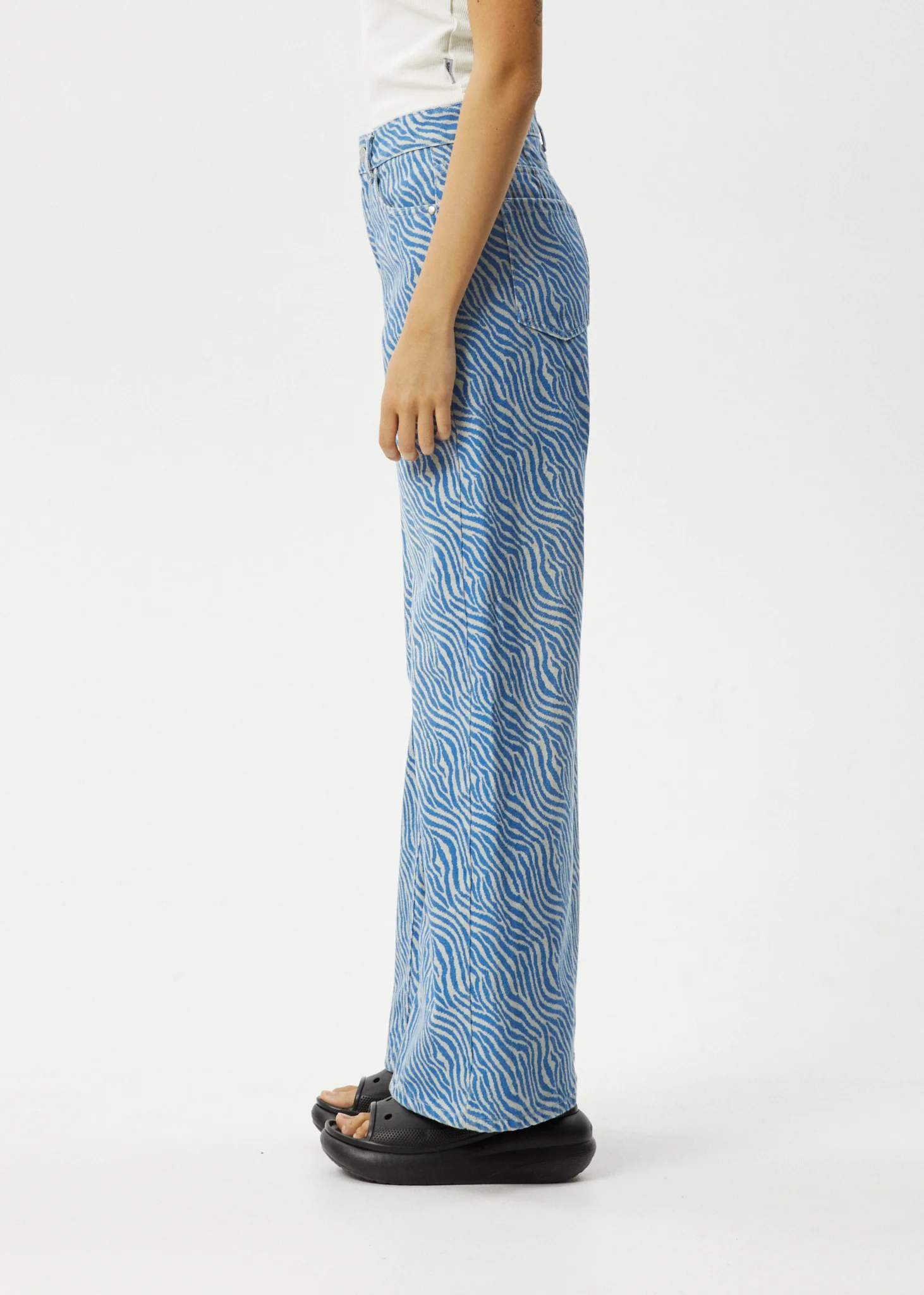 AFENDS Womens Shadows Gigi - Denim Flared Jean - Arctic - Image 3