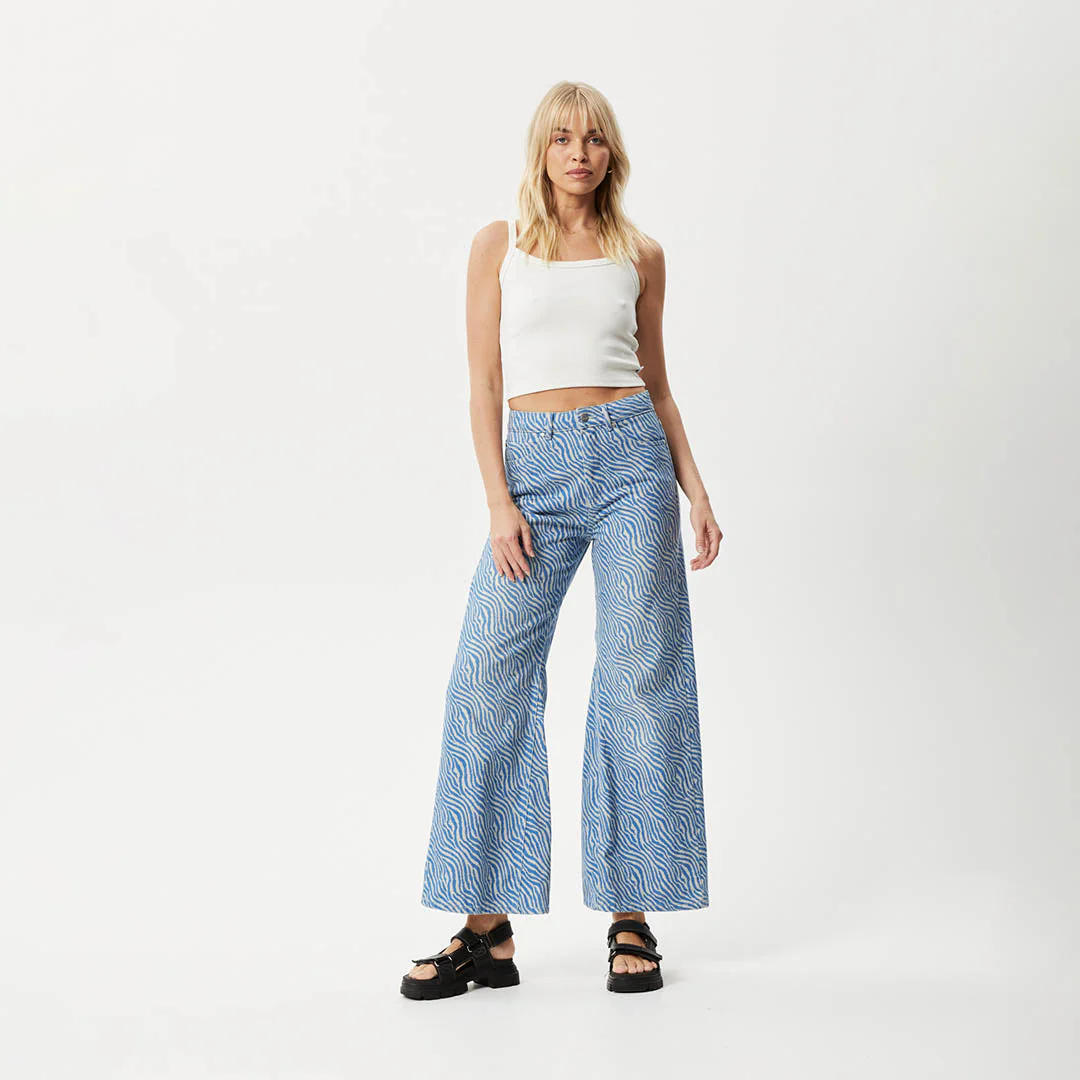 AFENDS Womens Shadows Gigi - Denim Flared Jean - Arctic - Image 5