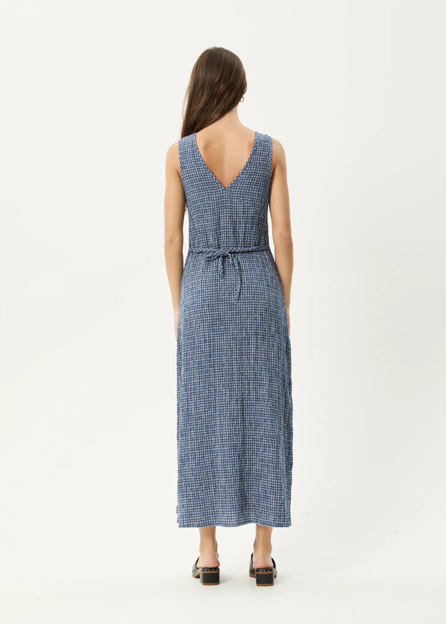 AFENDS Womens Tully - Seersucker Maxi Dress - Marlin - Image 10