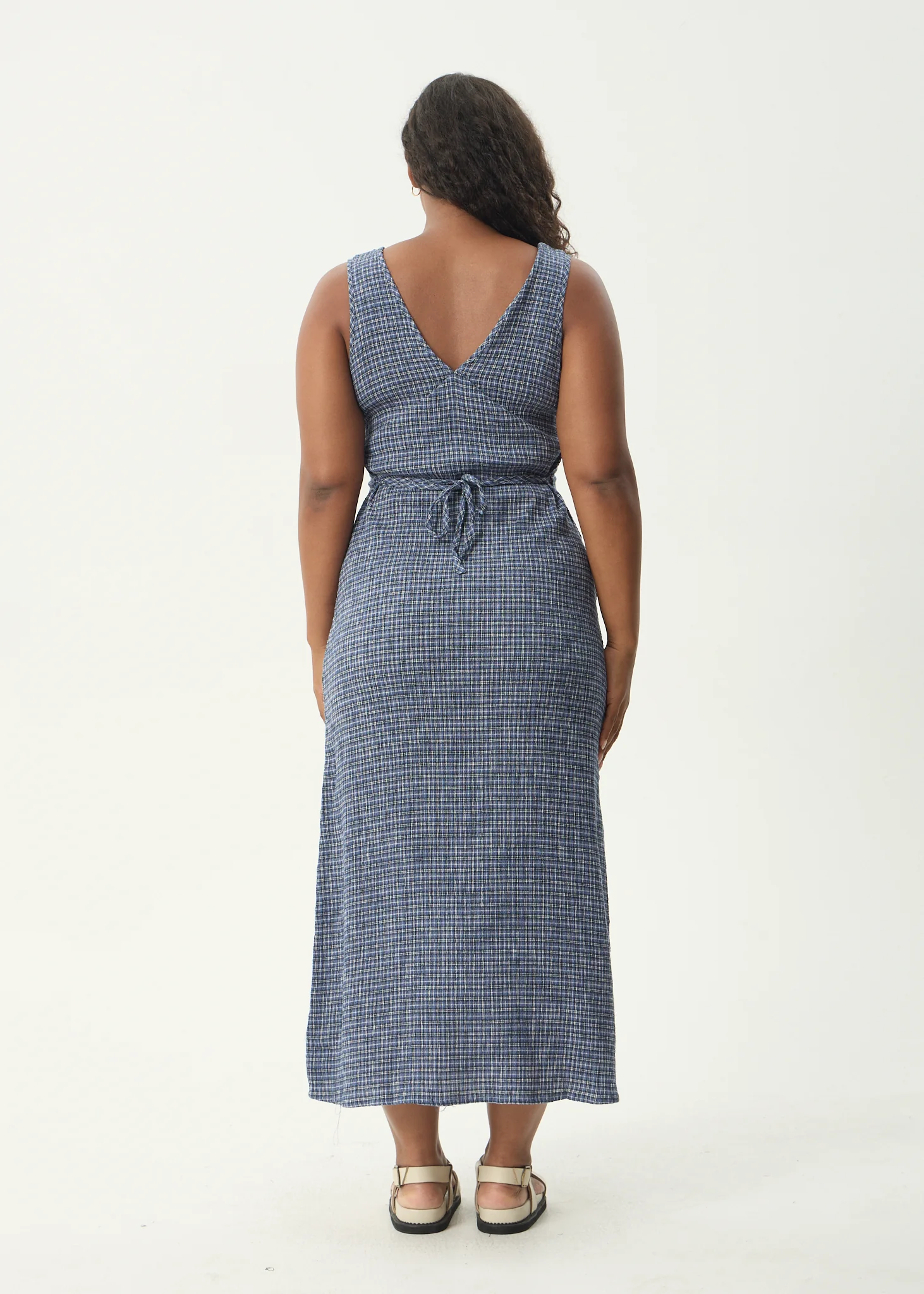 AFENDS Womens Tully - Seersucker Maxi Dress - Marlin - Image 11