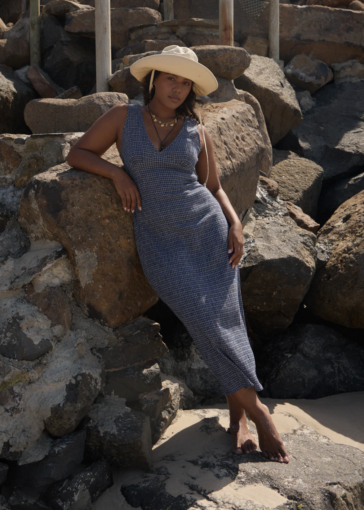 AFENDS Womens Tully - Seersucker Maxi Dress - Marlin - Image 2