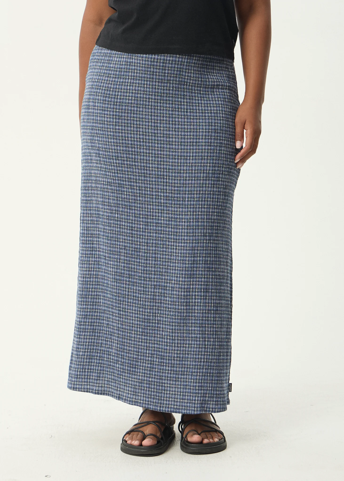 AFENDS Womens Lita - Seersucker Maxi Skirt - Shipwreck Marlin - Image 5
