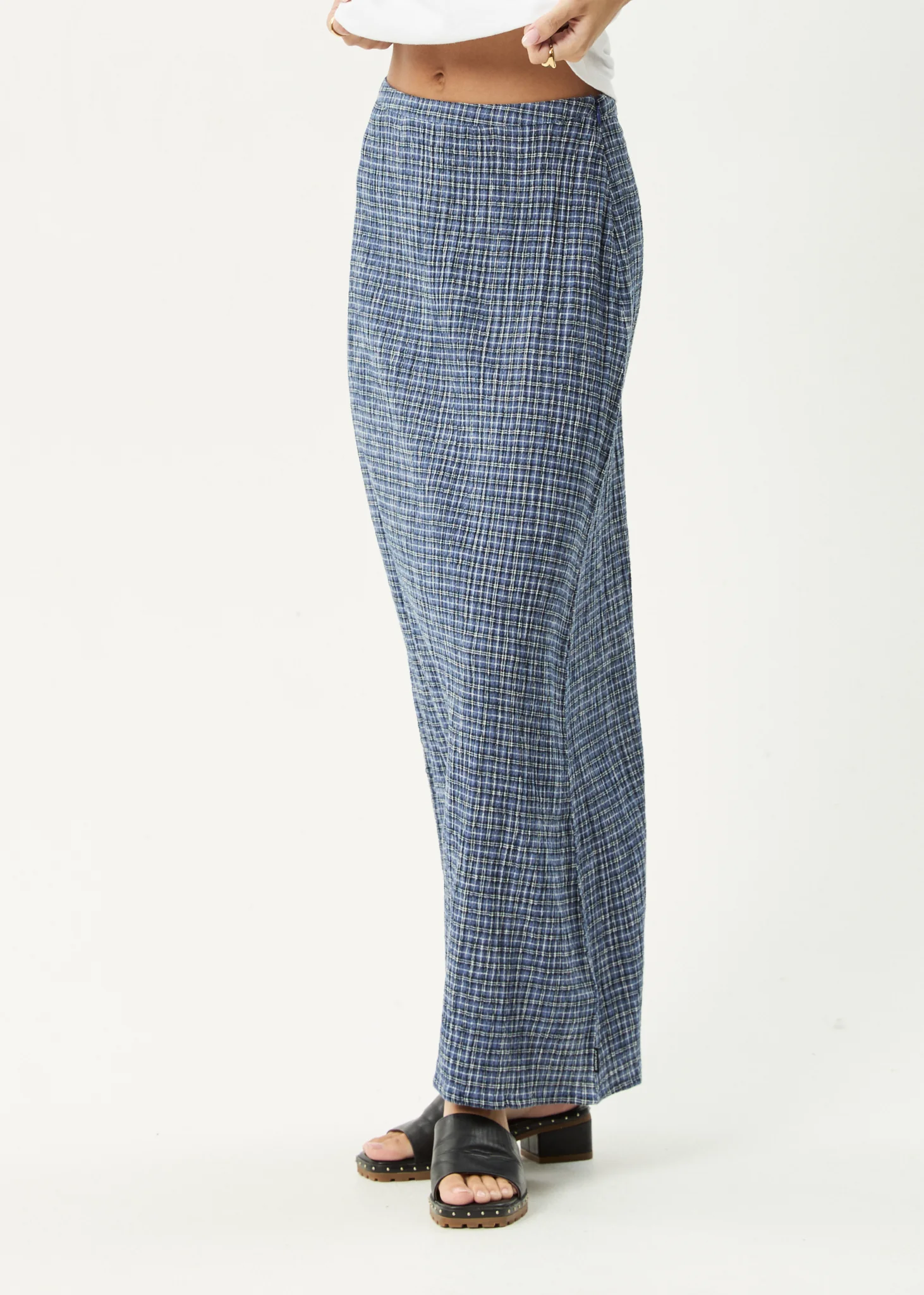 AFENDS Womens Lita - Seersucker Maxi Skirt - Shipwreck Marlin - Image 6