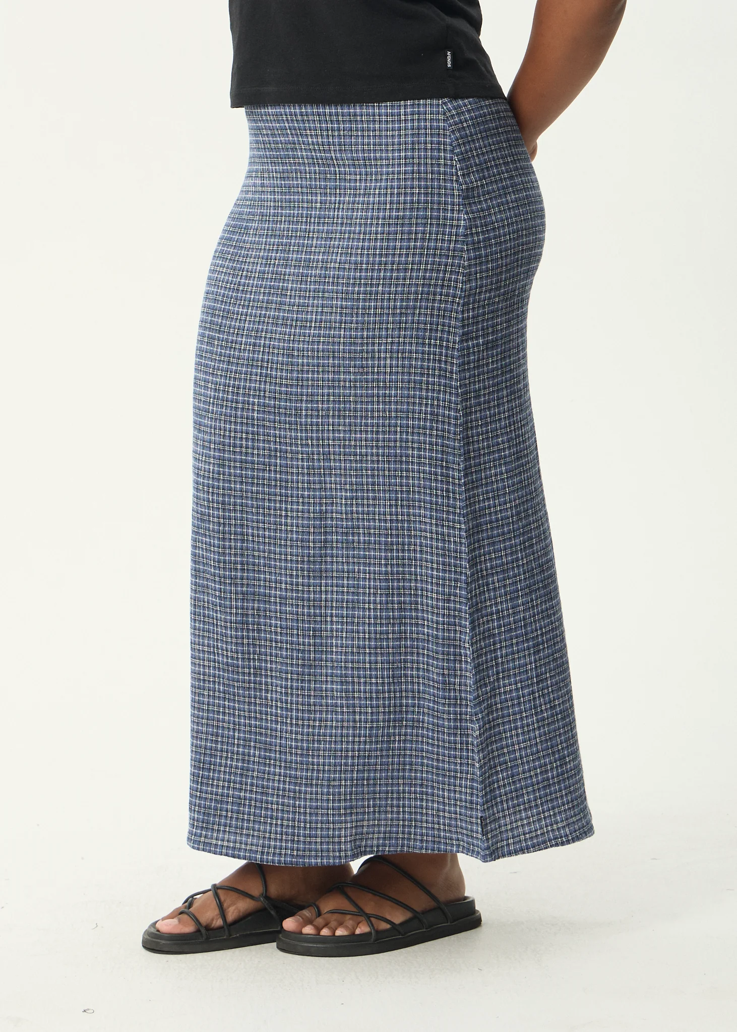 AFENDS Womens Lita - Seersucker Maxi Skirt - Shipwreck Marlin - Image 7
