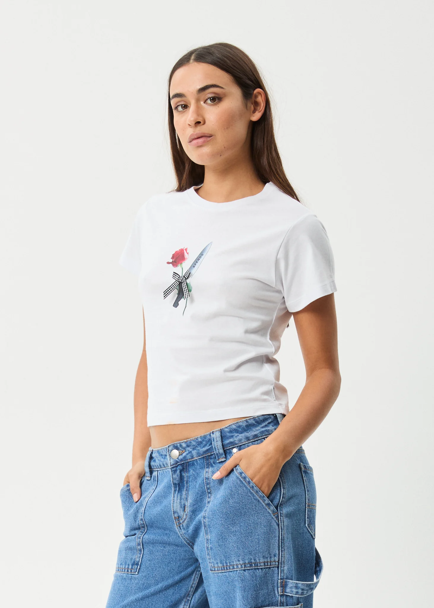 AFENDS Womens Valentine - Baby Tee - White - Image 3